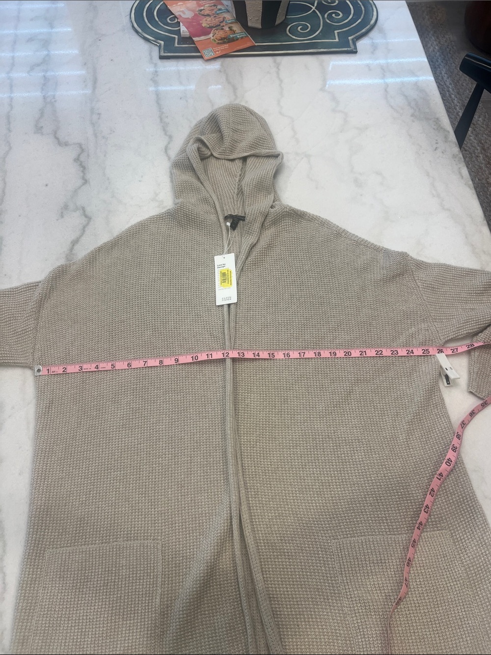 Eileen Fisher Hooded Open-Front Peruvian Organic Cotton Cardigan. Large NWT - Picture 15 of 15